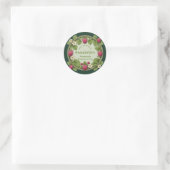 Bloemrijke frambozenjam ronde sticker (Tas)