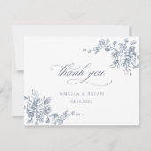 Bloemrijke Franse Vintage Elegante Trouwdag Bedankkaart (Voorkant)