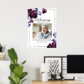 Bloemrijke funerair feestelijke welkomstbord ter e poster (Thuiskantoor)