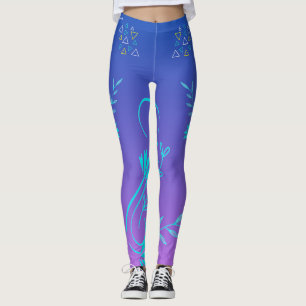 Bloemrijke geometrische verlooplegging leggings