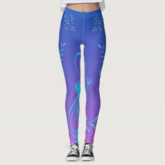 Bloemrijke geometrische verlooplegging leggings