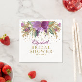 Bloemrijke Glitter Amethyst Bruiloftsshower Servet (Insitu)