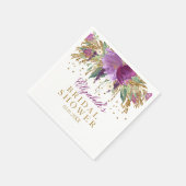 Bloemrijke Glitter Amethyst Bruiloftsshower Servet (Hoek)