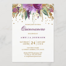 Bloemrijke Glitter Fonkelende Amethist Quinceanera