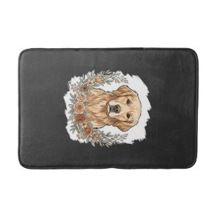 Bloemrijke Golden Retriever Sublimatie Badmat
