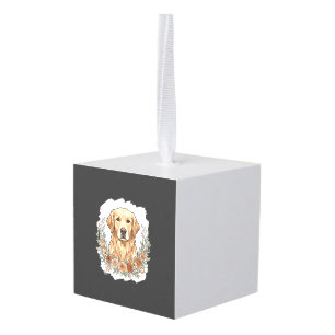 Bloemrijke Golden Retriever Sublimatie Decoratie