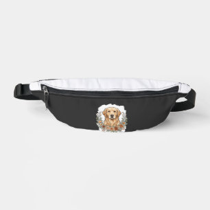 Bloemrijke Golden Retriever Sublimatie Heuptasje