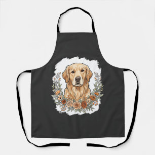 Bloemrijke Golden Retriever Sublimatie Schort