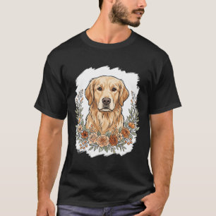 Bloemrijke Golden Retriever Sublimatie T-shirt