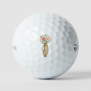 Bloemrijke golftas met bloemen Huwelijksgunst Cade Golfballen