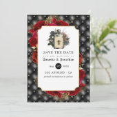Bloemrijke Gotische Bruiloft Save The Date (Staand voorkant)