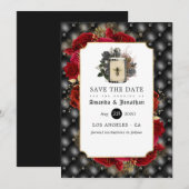 Bloemrijke Gotische Bruiloft Save The Date (Voorkant / Achterkant)