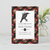 Bloemrijke Gotische Bruiloft Save The Date (Staand voorkant)