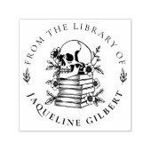 Bloemrijke gotische schedel uit de bibliotheek van  zelfinktende stempel (Design)