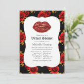 Bloemrijke Gotische Virtuele Bruiloftsborrel Kaart (Staand voorkant)