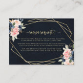 Bloemrijke gouden geometrische huwelijksreceptverz informatiekaartje (Voorkant)