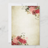 Bloemrijke gouden pailletten jurk Quinceañera Kaart (Achterkant)