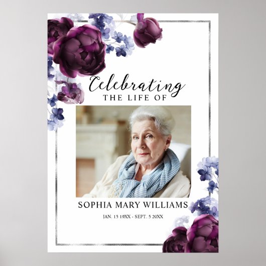 Bloemrijke grafplechtigheid viering van het leven  poster (Voorkant)