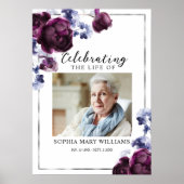 Bloemrijke grafviering levensfeest welkomstbord poster (Voorkant)