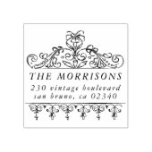 Bloemrijke Grens Familienaam Retouradres Rubberstempel (Afrduk)