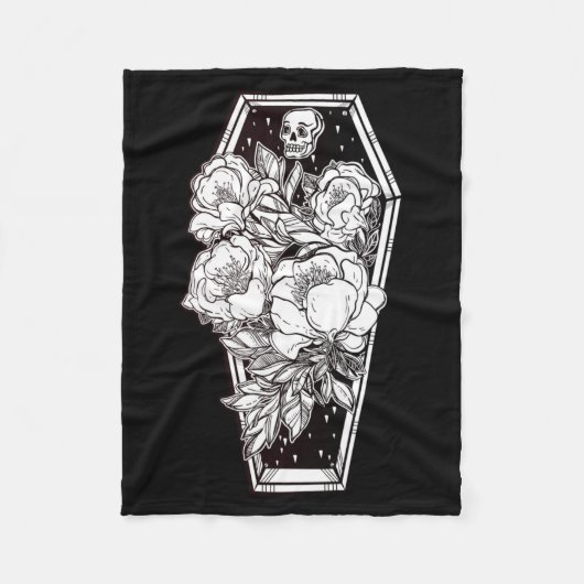 Bloemrijke griezelige Halloween Fleece Deken (Voorkant)