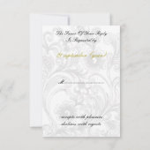 bloemrijke grijze en gele bruiloft RSVP kaartje (Achterkant)