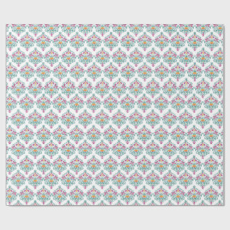 Bloemrijke Gril Moderne Damast Plezier. Cadeaupapier