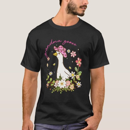 Bloemrijke Grootmoeder Gans Moeder Moederdag Dwaze T-shirt (Voorkant)