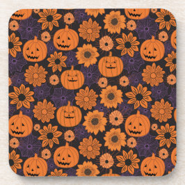 Bloemrijke Halloween Bier Onderzetter