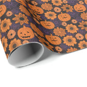 Bloemrijke Halloween Cadeaupapier (Rol Hoek)