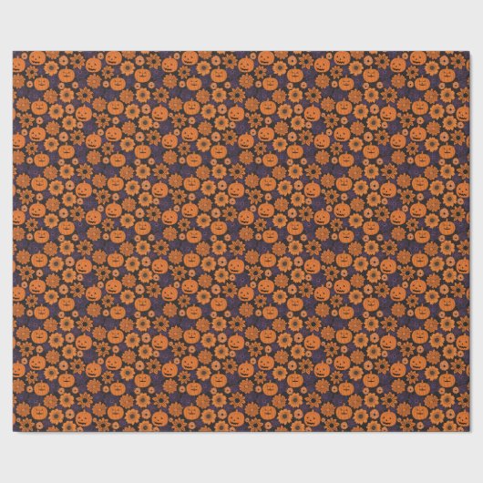 Bloemrijke Halloween Cadeaupapier (Zoom)