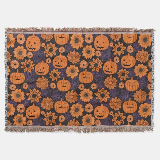 Bloemrijke Halloween Deken (Voorkant)