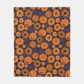 Bloemrijke Halloween Fleece Deken (Voorkant)