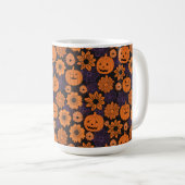 Bloemrijke Halloween Koffiemok (Voorkant rechts)