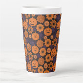 Bloemrijke Halloween Latte Mok (Voorkant)