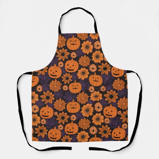 Bloemrijke Halloween Schort (Voorkant)