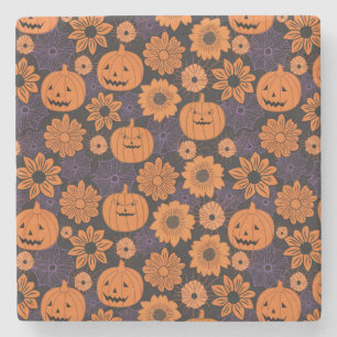 Bloemrijke Halloween Stenen Onderzetter
