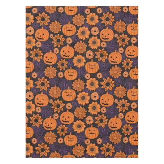 Bloemrijke Halloween Tafelkleed (Voorkant)