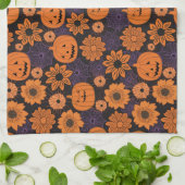 Bloemrijke Halloween Theedoek (Gevouwen)