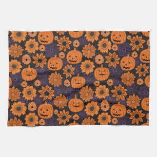 Bloemrijke Halloween Theedoek