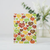 Bloemrijke Hartjes Patroon Roze Briefkaart (Staand voorkant)