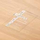 bloemrijke Heilige eerste communie Acryl Uitnodigingen (Laagn)