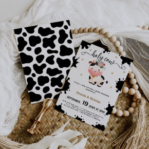 Bloemrijke Heilige Koe Baby Meisje Shower Boho Kaart