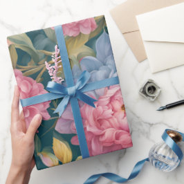 Bloemrijke heldere kleurrijke bloemen cadeaupapier