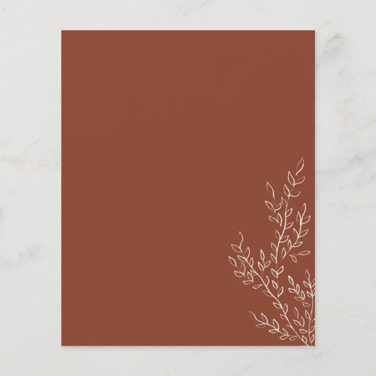 Bloemrijke herfst Boho Terracotta bruin Botanisch Flyer (Achterkant)