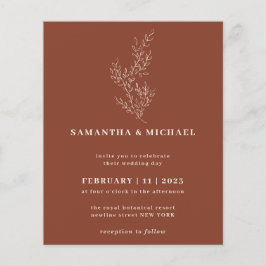 Bloemrijke herfst Boho Terracotta bruin Botanisch  Flyer