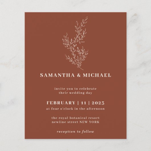 Bloemrijke herfst Boho Terracotta bruin Botanisch Flyer (Voorkant)