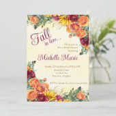 Bloemrijke Herfst Bruids Douche Uitnodiging (Staand voorkant)