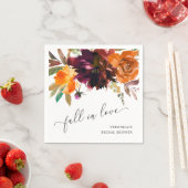 Bloemrijke Herfst Liefde Oranje Bourgondiërode Bru Servet (Insitu)