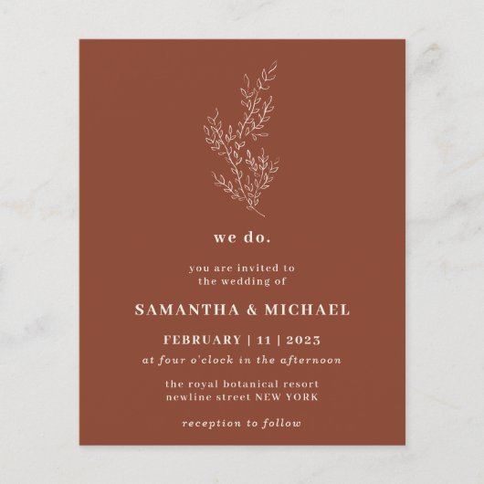 Bloemrijke herfst terracotta budget bruin we doen flyer (Voorkant)